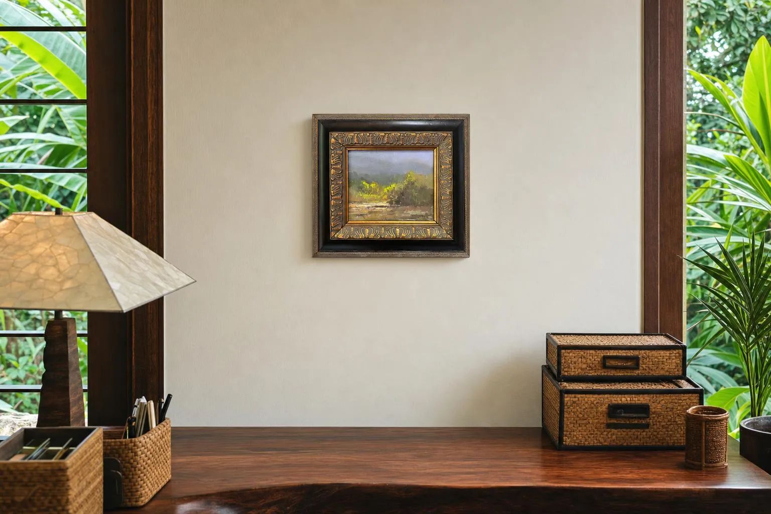 Elyu Impressions Series 2 by Victor Kim Naquila in a Filipino home office