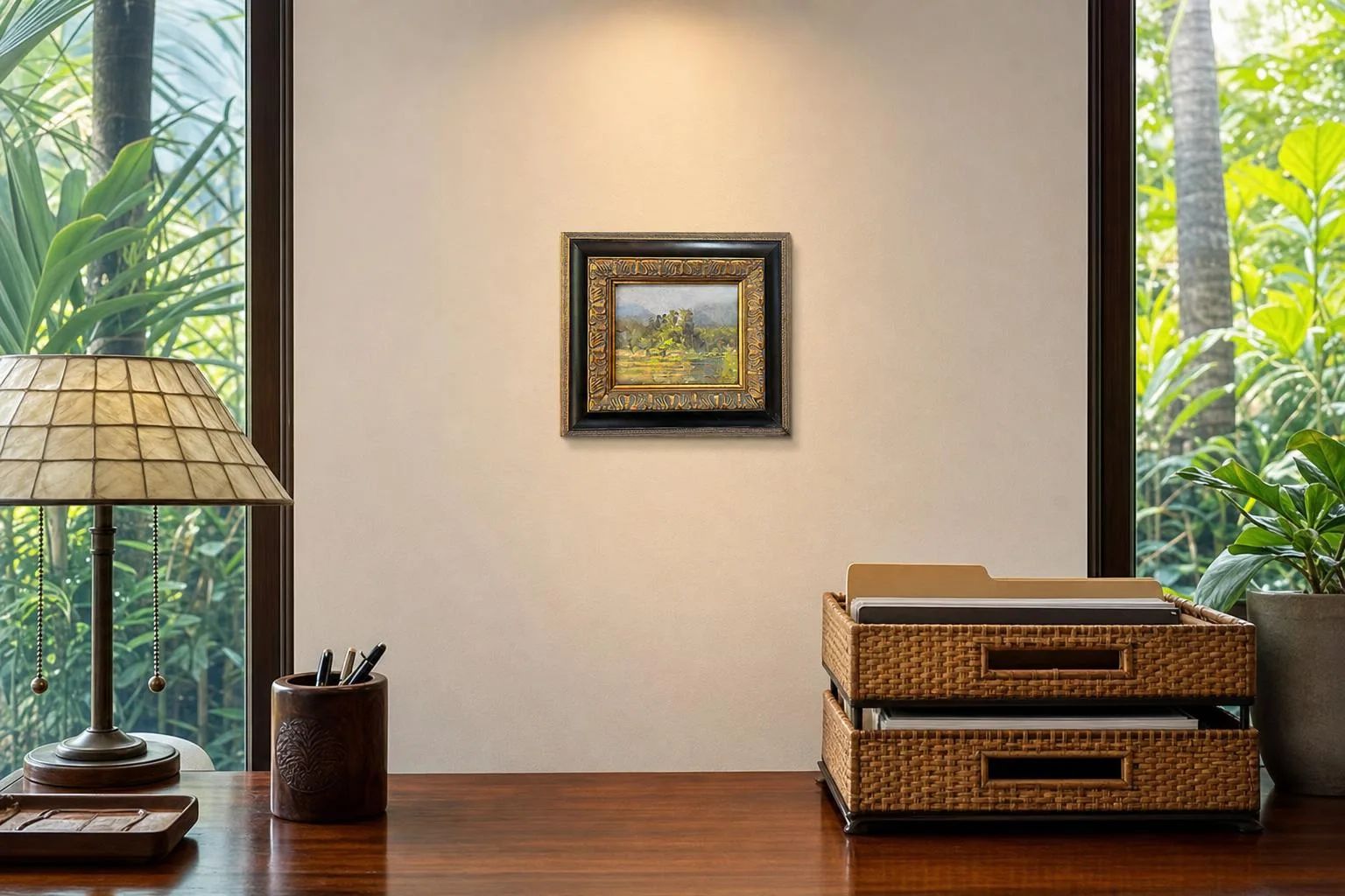 Elyu Impressions Series 3 by Victor Kim Naquila in a Filipino home office