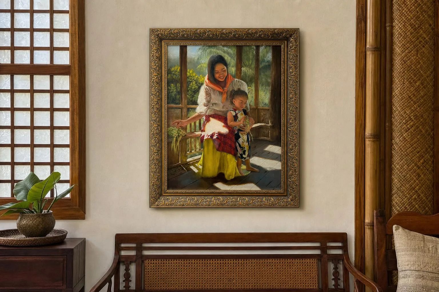A Special Bond II by Victor Kim Naquila in a Filipino living room
