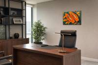 Peeled and Sliced shown in an executive room setting