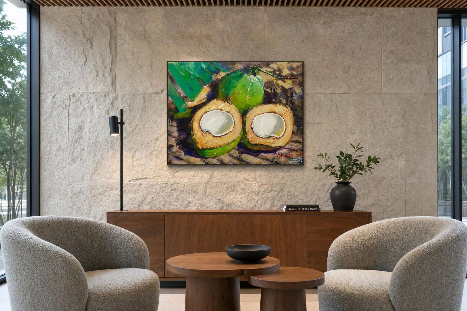 Halved #2 by Felix Catarata in a modern corporate lounge