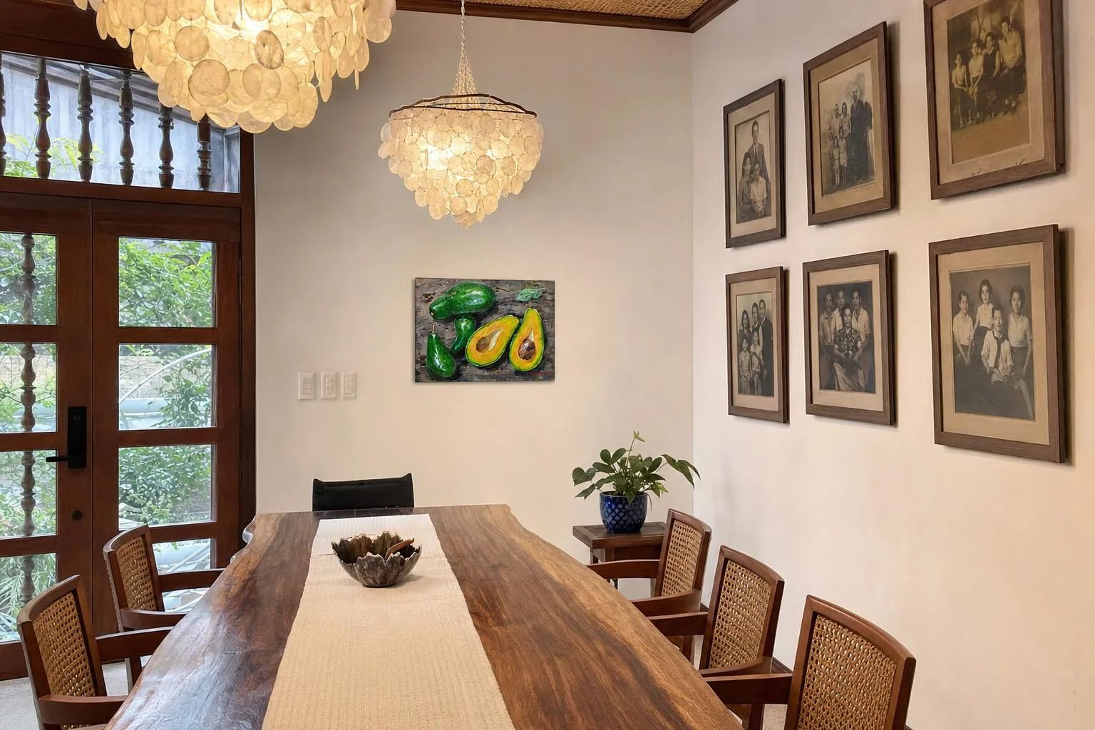 Halved shown in a dining room