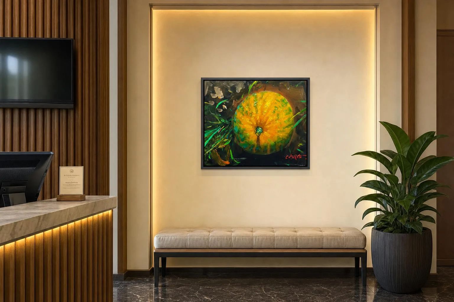 Ripe by Felix Catarata in a reception lobby nook
