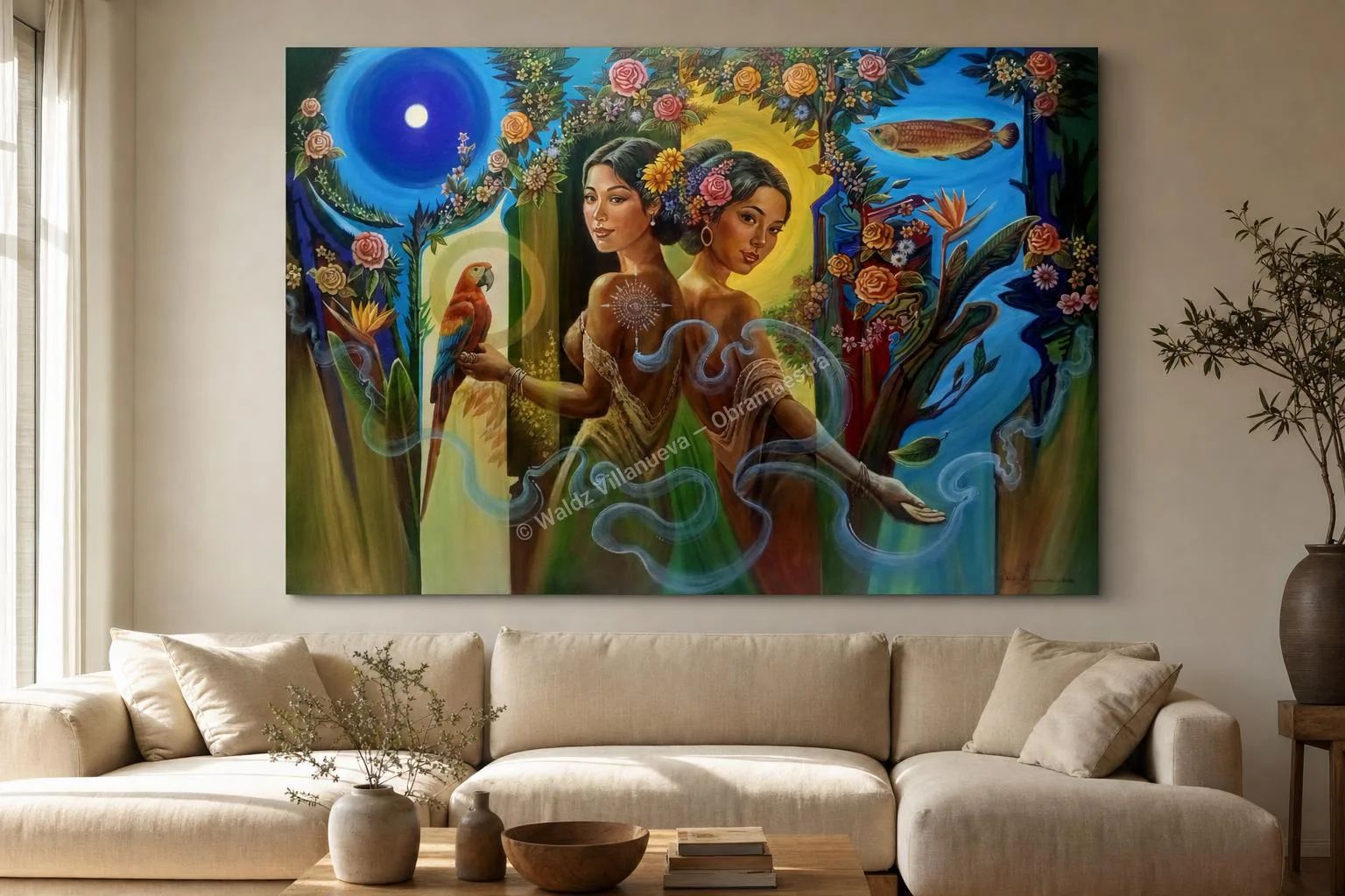 Celestial Harmony by Waldz Villanueva in a modern living room