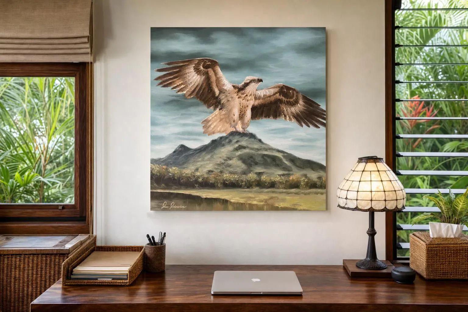 Colossal Guardians Tercera by Lea Luminarias in a Filipino home office