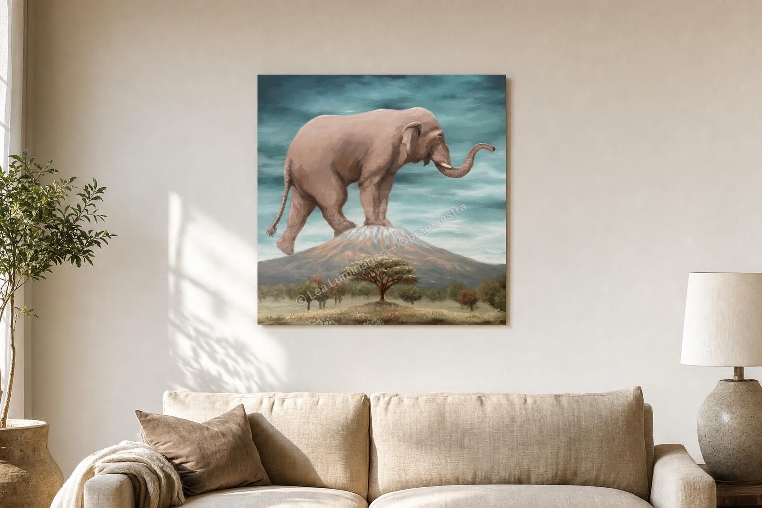 Colossal Guardians Segunda by Lea Luminarias in a modern living room