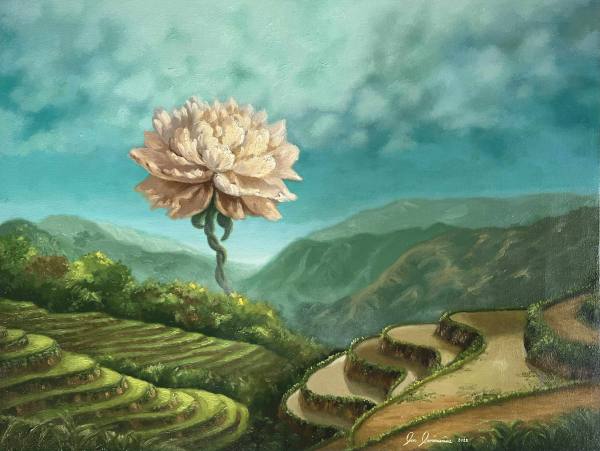 Oil painting colossal blossom segunda lea luminarias