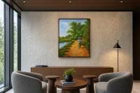 Walking on the Riverside by Gabriel ( Gabz) Alcantara Mendiola, Jr. in a modern corporate lounge