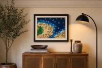 Beach to Remember "Aegean Sea - TURKEY" by Jorge Fuedan Jr. above a console in a cozy traditional home