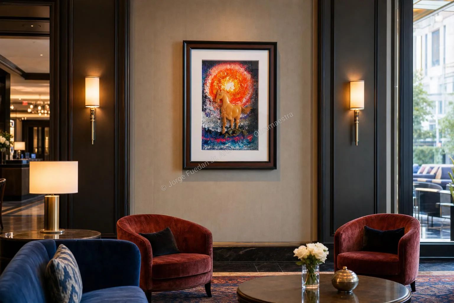 Artwork shown in a room setting