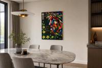 Abstract Jesus Christ shown in a dining room