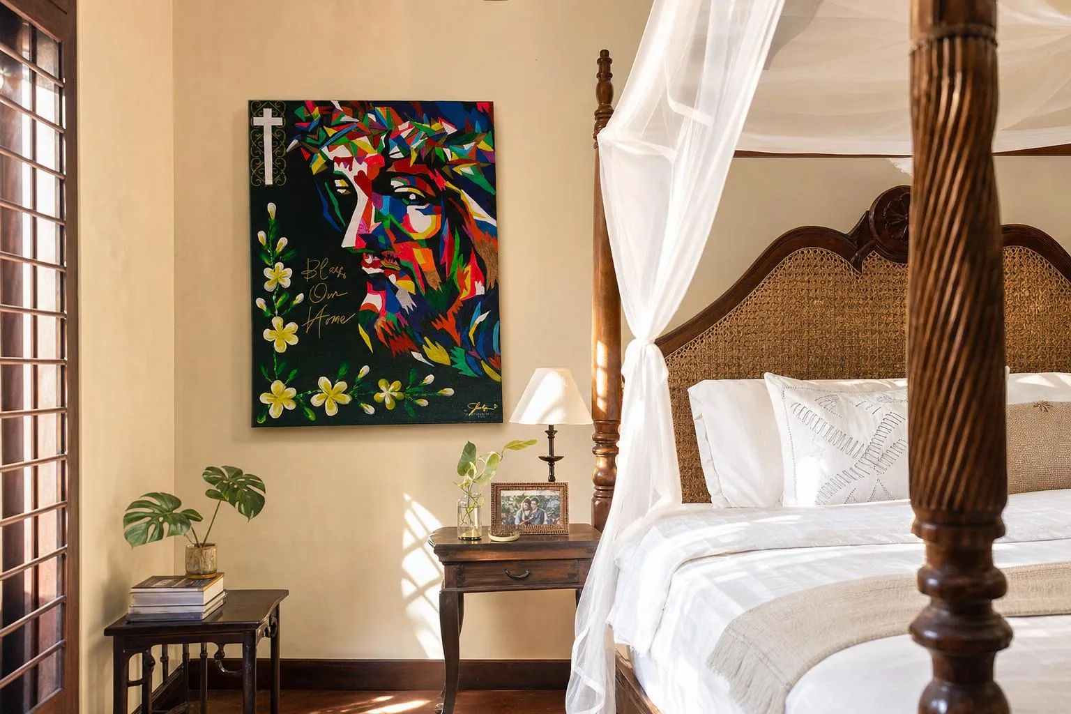 Abstract Jesus Christ shown in a room setting