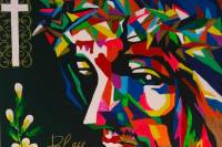 Abstract Jesus detail shot