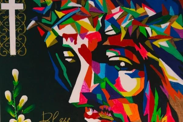 Abstract Jesus detail shot