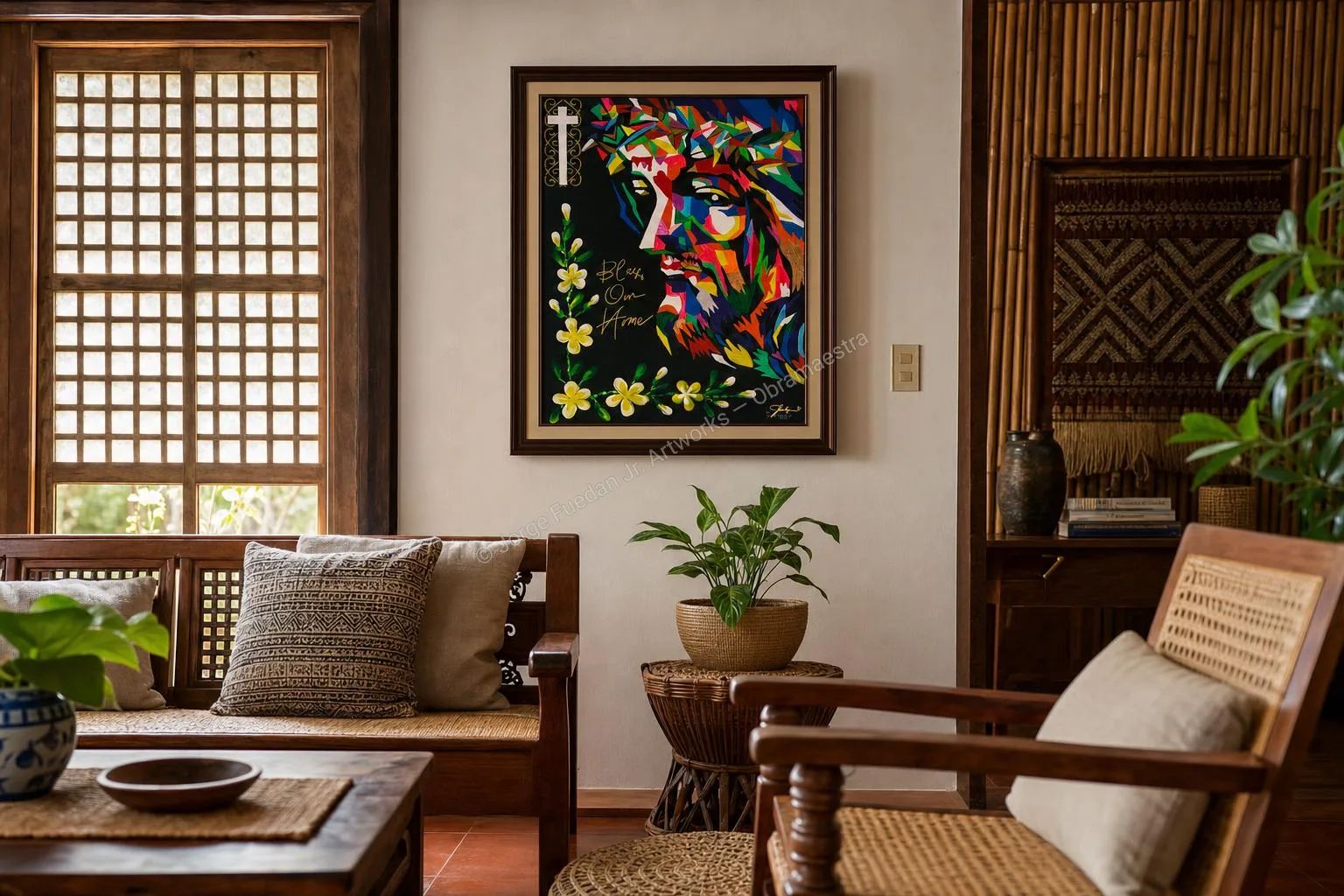 Artwork shown in a room setting