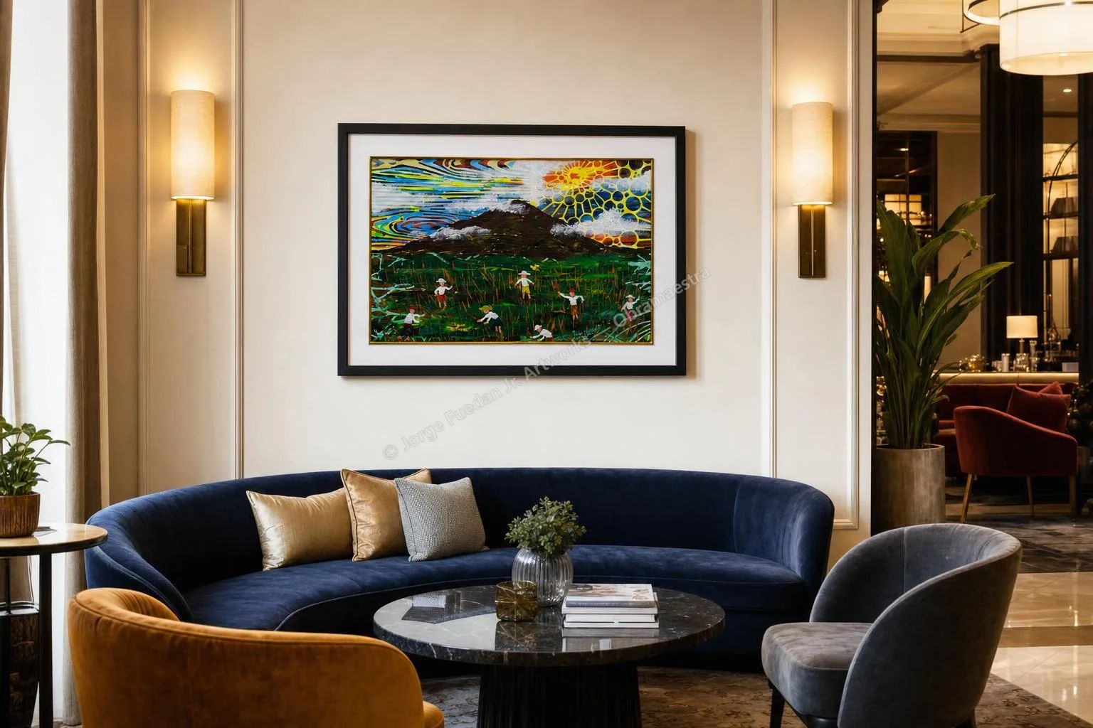 Artwork shown in a room setting