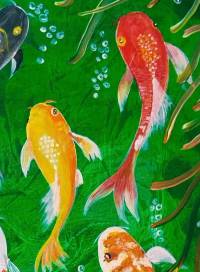 Flow of Prosperity-Lucky 9 Koi detail shot2