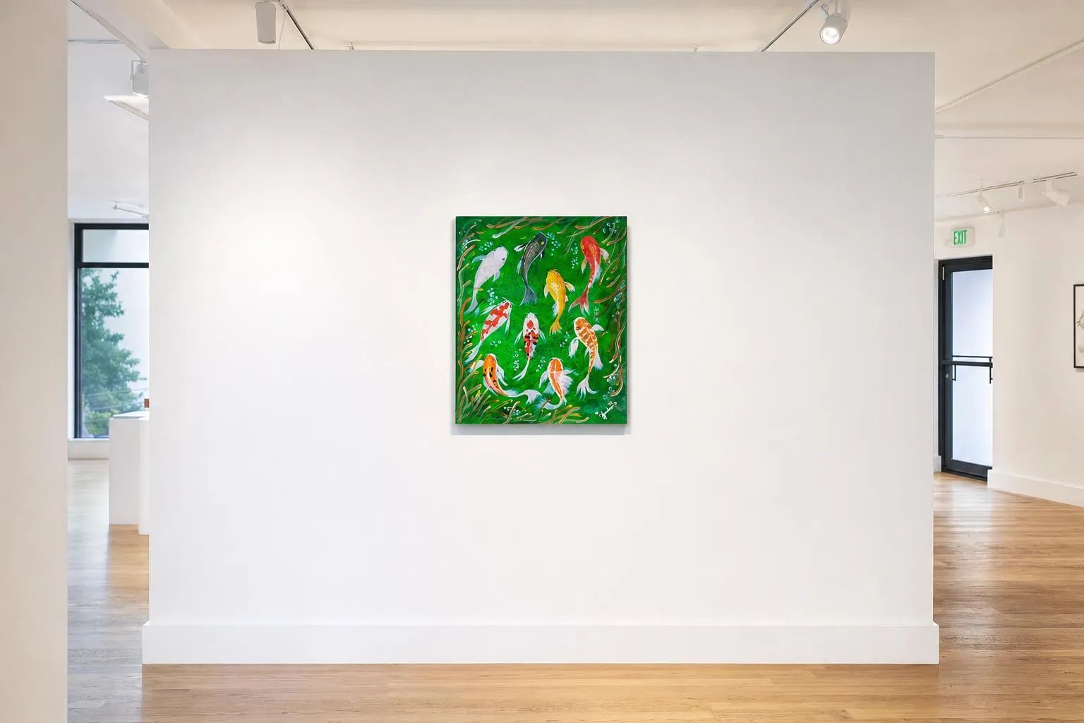 Flow of Prosperity-Lucky 9 Koi shown in a gallery