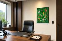 Flow of Prosperity-Lucky 9 Koi shown in an office