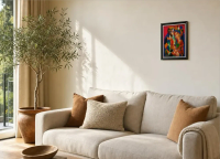 The Holy Family Artwork shown in a living room