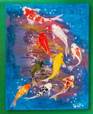 Abundance in Motion-Lucky 9 Koi by Jorge Fuedan Jr.