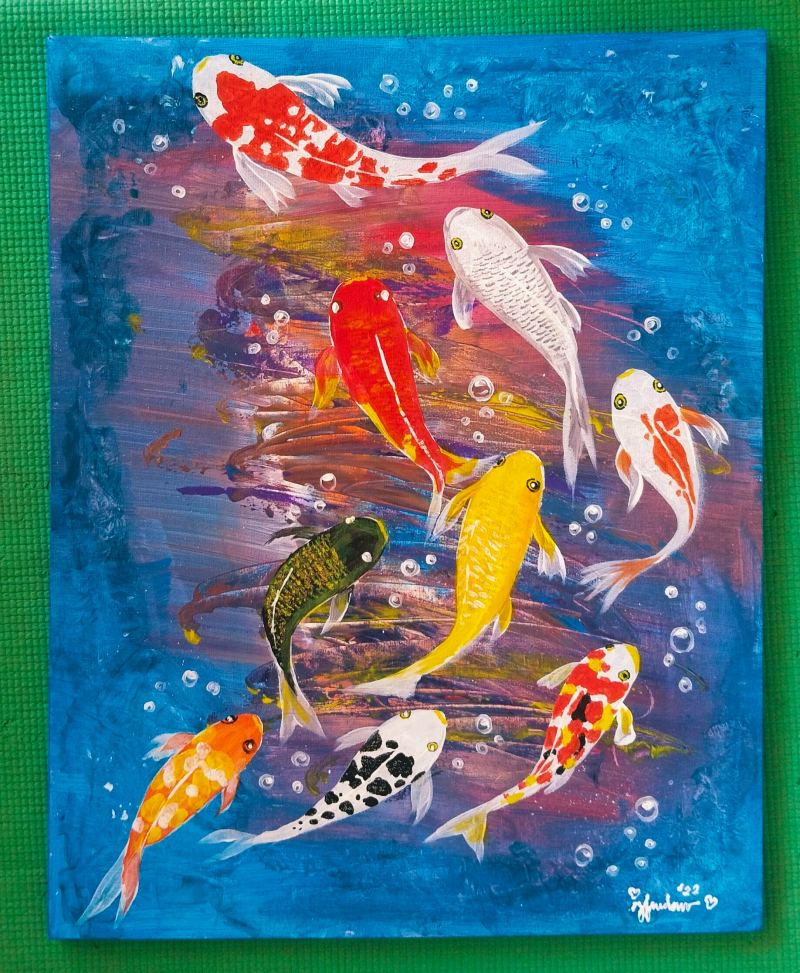 Abundance in Motion-Lucky 9 Koi