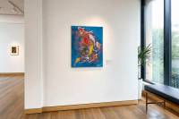 Abundance in Motion-Lucky 9 Koi shown in a gallery wall