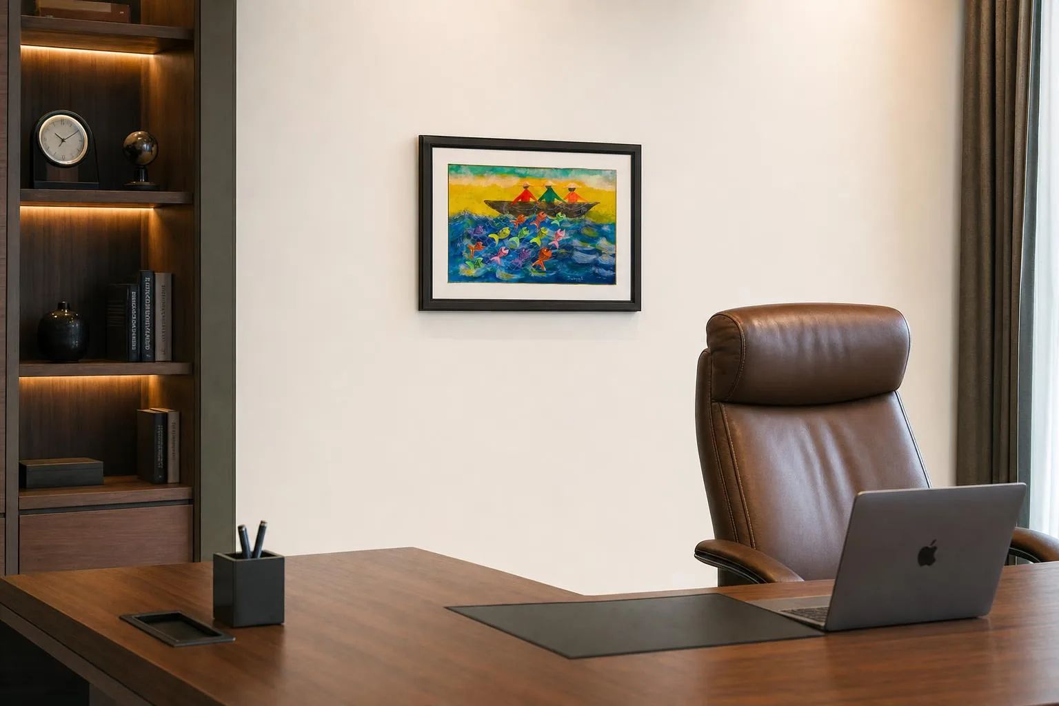 The Fisherman's Catch shown in an executive office